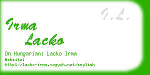 irma lacko business card